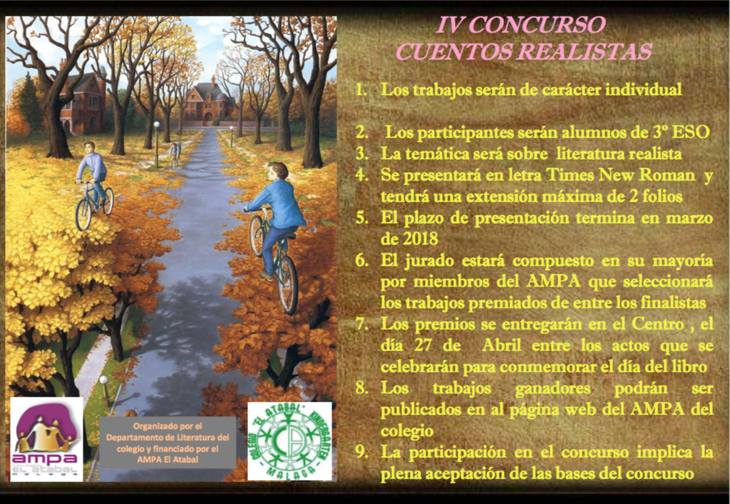 IV CONCURSO LITERATURA 3ºESO. CUENTOS REALISTAS – AMPA El Atabal